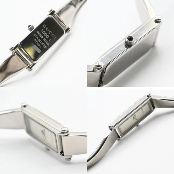 GUCCI 1500L 12 mm Quartz Bangle Bracelet Watch Stainless Steel Silver main image 5
